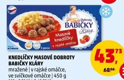 Knedlíčky masové v rajské omáčce mražené Dobroty babičky Kláry