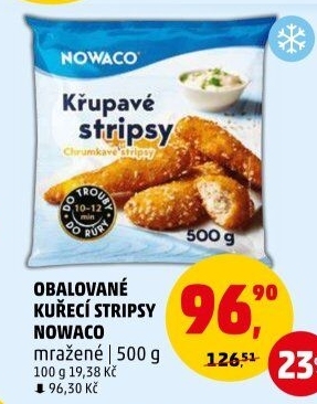 Kuřecí stripsy mražené Nowaco