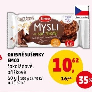 Ovesné sušenky Mysli na zdraví Emco