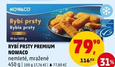 Rybí prsty nemleté mražené Nowaco Premium