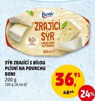 Sýr zrající s bílou plísní na povrchu Boni