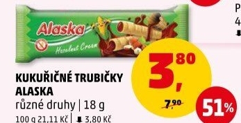 Trubičky bez lepku Alaska