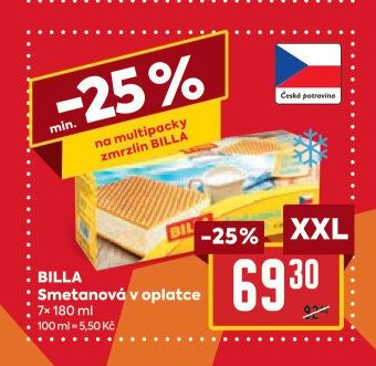 BILLA Smetanová v oplatce 7x 180 ml