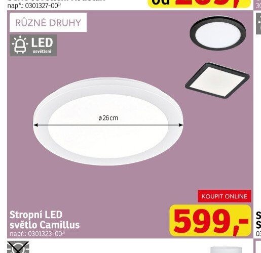 Stropní LED světlo Camillus - ASKO akcniletaky.com