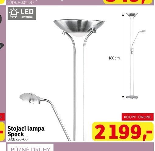 Stojací lampa Spock - ASKO akcniletaky.com
