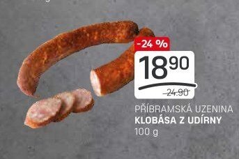 PŘÍBRAMSKÁ UZENINA KLOBÁSA Z UDÍRNY
