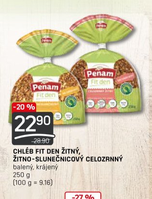 CHLÉB FIT DEN ŽITNÝ, ŽITNO-SLUNEČNICOVÝ CELOZRNNÝ