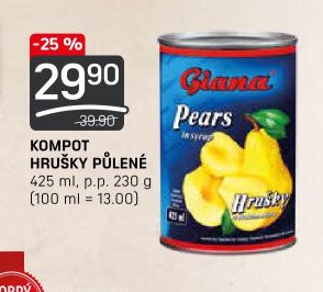 KOMPOT HRUŠKY PŮLENÉ