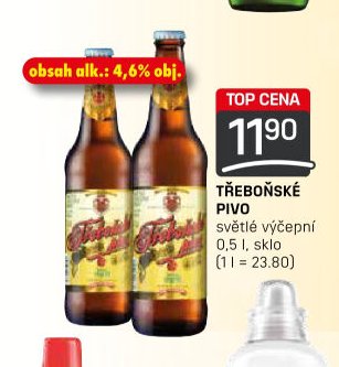 Třeboňské pivo světlé výčepní