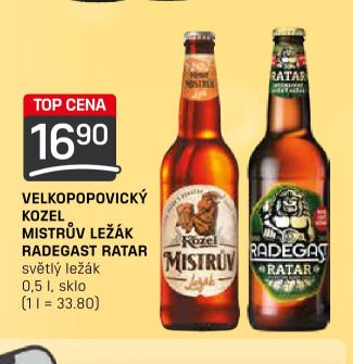 Velkopopovický Kozel Mistrův ležák, Radegast Ratar