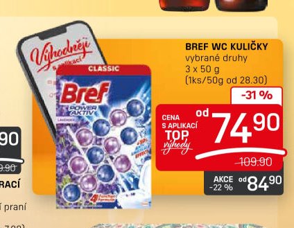 Bref WC kuličky vybrané druhy