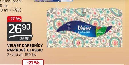 Velvet kapesníky papírové Classic