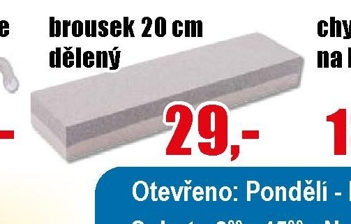 Brousek 20 cm dělený