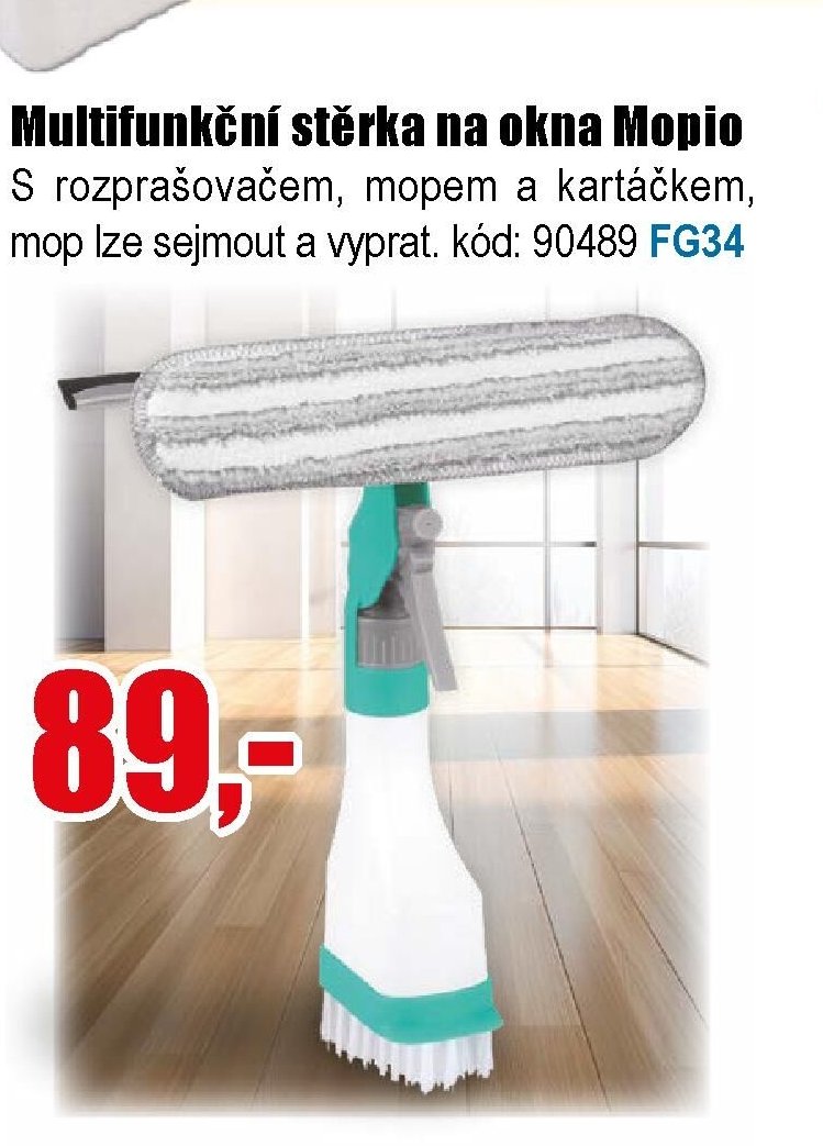 Multifunkční stěrka na okna Mopio