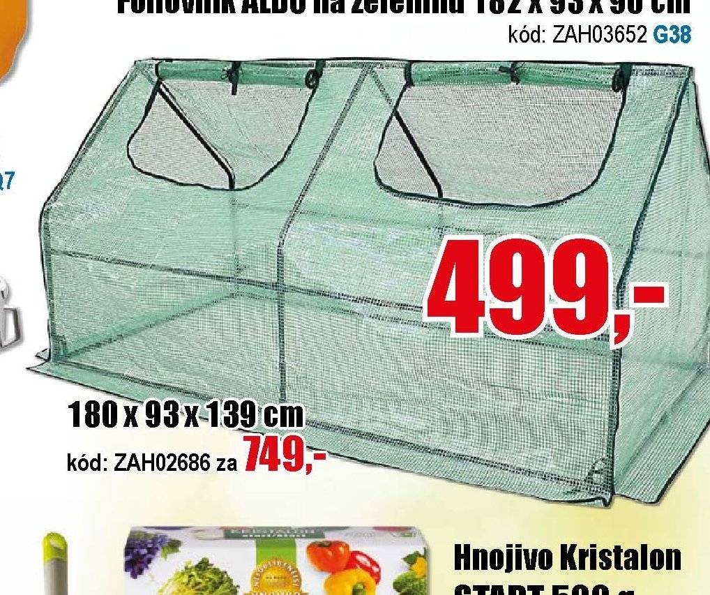 Fóliovník ALDO na zeleninu 182 x 93 x 90 cm