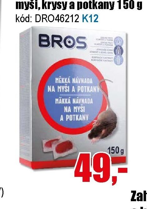 BROS měkká návnada na myši, krysy a potkany 150 g