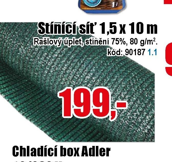 Stínicí síť 1,5 x 10 m