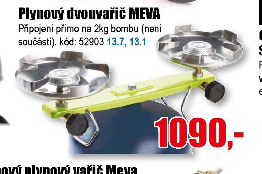 Plynový dvouvařič MEVA