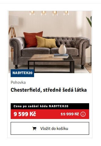 Pohovka Chesterfield, středně šedá látka - ASKO akcniletaky.com
