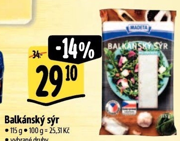 Balkánský sýr Madeta