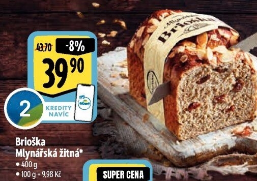 Brioška Mlynářská žitná Albert