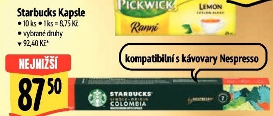 Kapsle Nespresso Starbucks
