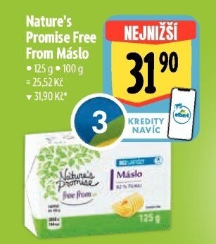 Máslo bez laktózy Free From Nature'