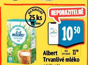Mléko trvanlivé Albert - 1,5% polotučné