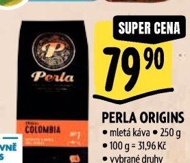 Mleté kávy Origins AH Perla