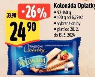 Oplatky Kolonáda Opavia