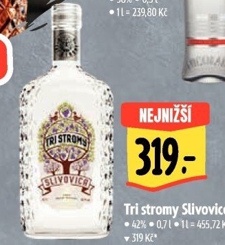 Pálenka Slivovica Tri stromy Golden