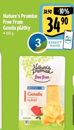 Sýr Gouda bez laktózy Free From Nature'