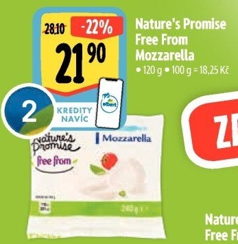 Sýr Mozzarella free from Nature'