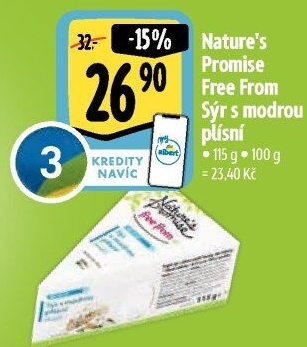 Sýr s modrou plísní free from Nature'