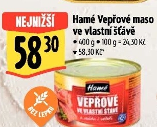 Vepřové maso ve vlastní šťávě Hamé