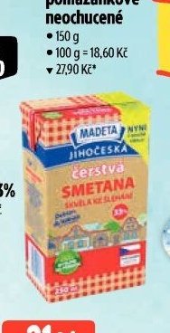 Madeta Čerstvá smetana 33%