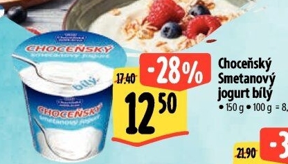 Bílý jogurt smetanový Choceňský