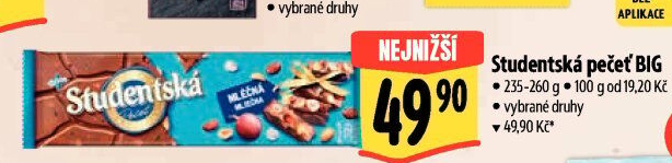 Čokoláda Studentská pečeť Orion