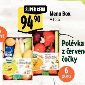 Menu box Polévka pórková s kari Albert