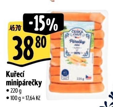 Párečky kuřecí mini Česká chuť