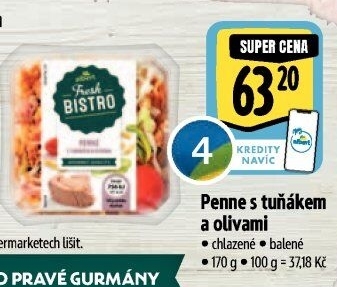 Penne s tuňákem a olivami Albert Fresh Bistro