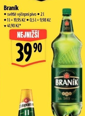 Pivo světlé výčepní 10° Braník