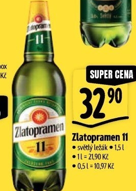 Pivo světlý ležák 11° Zlatopramen
