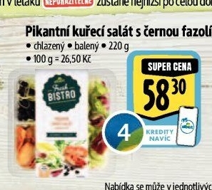 Salát pikantní kuřecí s černou fazolí Albert Fresh Bistro