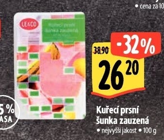 Šunka kuřecí prsní zauzená nejvyšší jakosti LE&amp