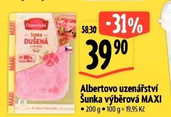 Šunka výběrová dušená Albertovo uzenářství