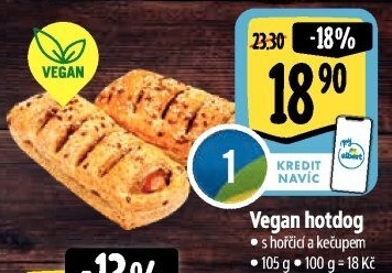Taštička vegan hot dog