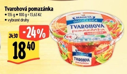 Tvarohová pomazánka Jihočeská Madeta