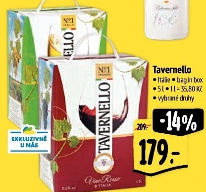 Víno Tavernello - bag in box