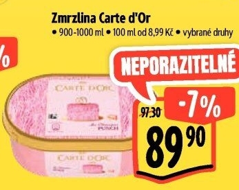 Zmrzlina ve vaničce Carte D'
